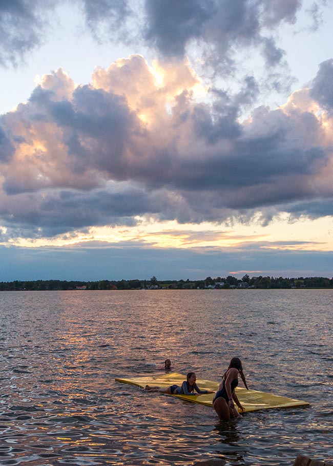Swimming at Sunset